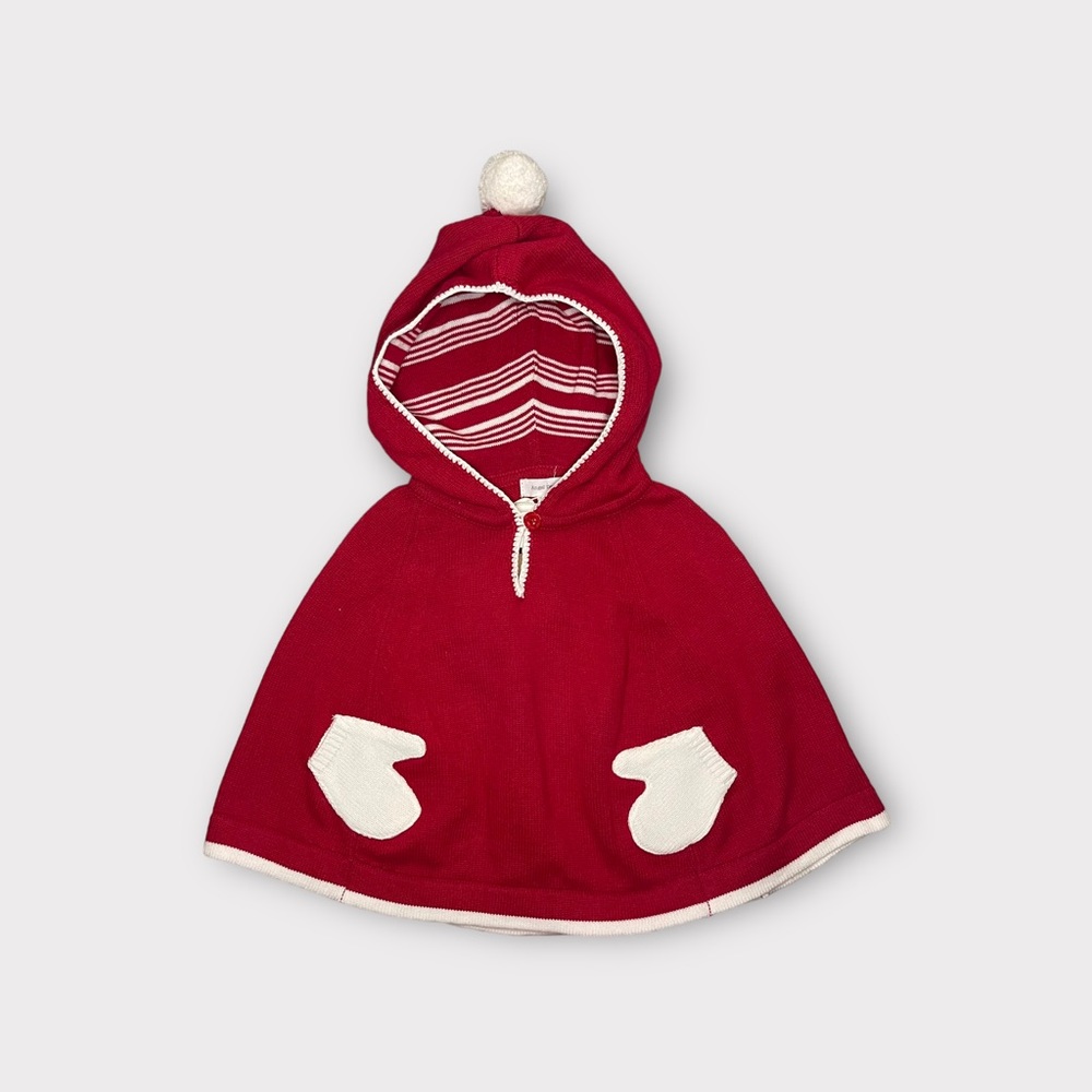 Angel Dear Hooded Pom Pom Red Holiday Cape